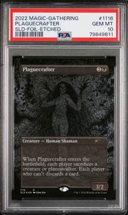 2022 MTG SECRET LAIR DROP FOIL-ETCHED #1116 PLAGUECRAFTER PSA 10 - Image 1