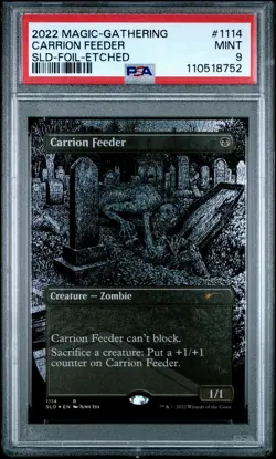 2022 MTG SECRET LAIR DROP FOIL-ETCHED #1114 CARRION FEEDER PSA 9 - Image 1