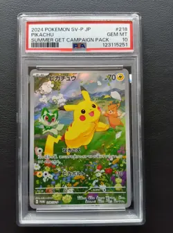 PSA 10 Pikachu 218/SV-P Promotional Cards Summer Get Campaign Pack Japanese 2024 - Image 1