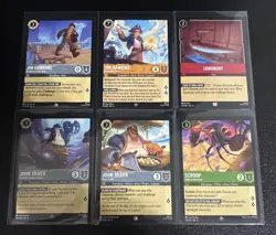 Disney Lorcana Treasure Planet Theme 6 Card Lot Jim Hawkins/John Silver/Scroop - Image 1
