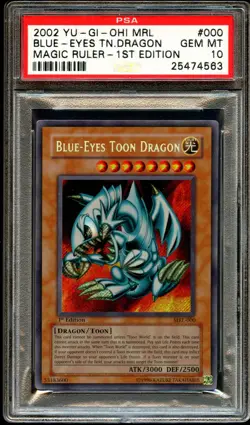PSA 10 GEM MINT Blue-Eyes Toon Dragon MRL-000 1st Edition MRL Yugioh Card 563 - Image 2