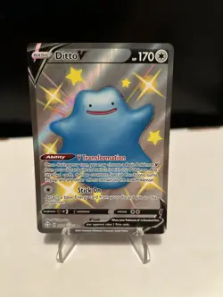 Pokemon TCG Ditto v Shining Fates Shiny Vault Ultra Rare Holo Card SV118/SV122 - Image 1