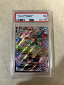 Pokemon TCG Snorlax VMAX 142/202 Full Art Card Mint Condition PSA 9 - Image 1