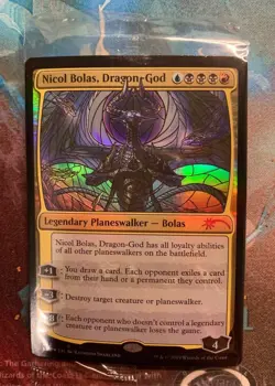 Nicol Bolas, Dragon-God Stained Glass Foil - Secret Lair SLD 522 - NM EN - MTG - Image 1