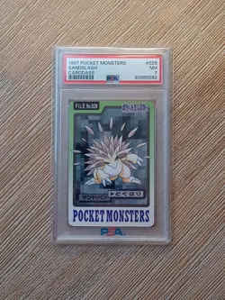 1997 POCKET MONSTERS CARDDASS POKEMON #028 SANDSLASH PSA 7 - Image 1