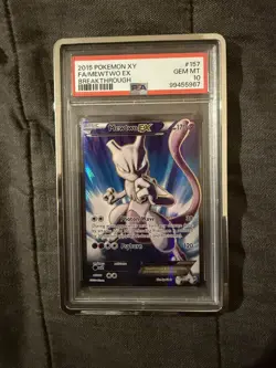 2015 Pokemon XY Breakthrough Full Art FA Mewtwo EX #157 PSA 10 - Image 1