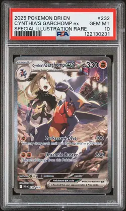 2025 POKEMON DRI EN-DESTINED RIVALS #232 CYNTHIA'S GARCHOMP EX PSA 10 - Image 1