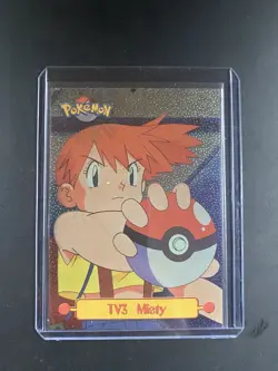 TV3 Misty 1999 Topps Pokemon TV Animation Holo Foil Black Logo - Image 1
