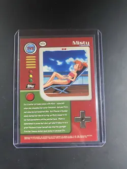 TV3 Misty 1999 Topps Pokemon TV Animation Holo Foil Black Logo - Image 2