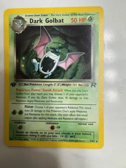 Pokemon Dark Golbat 1st Edition Holo WOTC 2000 Team Rocket 7/82 NM/Mint - Image 1