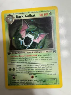Pokemon Dark Golbat 1st Edition Holo WOTC 2000 Team Rocket 7/82 NM/Mint - Image 4
