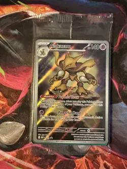 2025 Pokemon Mega Evolution Black Star Promo Full Art Holo Alakazam 009 - SEALED - Image 1