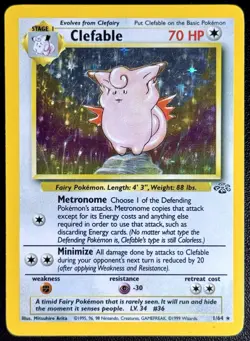 Clefable 1/64 Jungle Set Unlimited Holo Rare WOTC Pokemon Card - LP Condition - Image 1