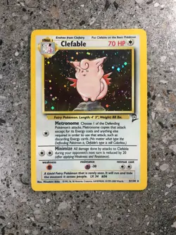 Pokemon TCG Cards Clefable 5/130 Base Set 2 Holo Rare LP - Image 1