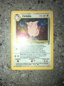 Pokemon TCG Cards Clefable 5/130 Base Set 2 Holo Rare LP - Image 3