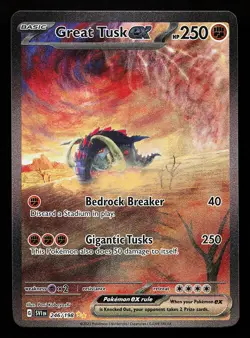 Great Tusk ex 246/198 SIR Scarlet & Violet Base Set Pokemon Card - Image 1
