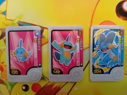 Mudkip Marshtomp Swampert Mezastar Frienda Pokemon Card Japanese Pick Tag Tip - Image 1