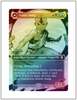 1x Avatar Aang - 0308, Borderless Art Foil, Avatar, Magic MTG NM - Image 1