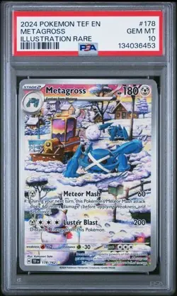 Metagross Illustration Rare Card 178/162 PSA 10 Gem MT Pokemon Temporal Forces - Image 1