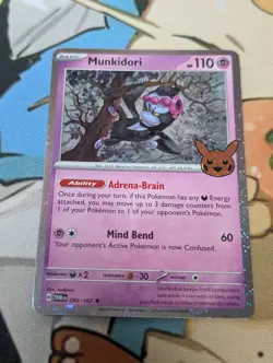 Pokemon Mimikyu Munkidori Trick or Trade Cosmos Holo Print Line Errors + Swirls - Image 5