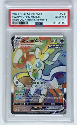 Pokemon Sylveon VMAX #211/203 PSA 10 - Evolving Skies Secret Rare Eeveelution 💎 - Image 1