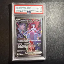 Pokemon TCG Special Illustration Rare Rockets MewTwo Ex PSA 10 Gem Mint - Image 1