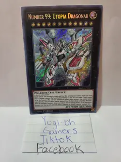 Yu-Gi-Oh Number 99 Utopia Dragonar BROL 1st Edition Secret Light Played - Image 1