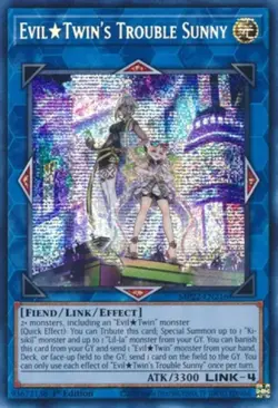 Yugioh! LP Evil Twin's Trouble Sunny - MP22-EN216 - Prismatic Secret Rare - 1st - Image 1