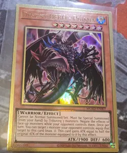 Yu-Gi-Oh Destiny Hero Plasma MGED-EN007 Premium Gold Rare Alt Art NM - Image 1