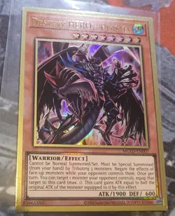 Yu-Gi-Oh Destiny Hero Plasma MGED-EN007 Premium Gold Rare Alt Art NM - Image 2