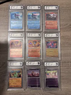 Bundle 9 Slabs RKT Graded Cards Phantasmal Flames Holos And Reverse Holos - Image 1