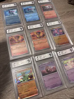 Bundle 9 Slabs RKT Graded Cards Phantasmal Flames Holos And Reverse Holos - Image 2