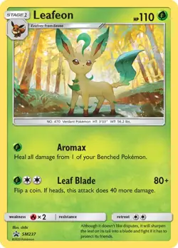Leafeon SM237 Promo Sun & Moon Pokemon Card NM - Image 1