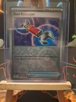 085/086 TOOL SCRAPPER REVERSE HOLO WHITE FLARE POKEMON CARD - Image 1