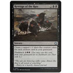 x1 Foil Revenge of the Rats FDN MTG M/NM Uncommon Black Sorcery Foundations TCG - Image 1