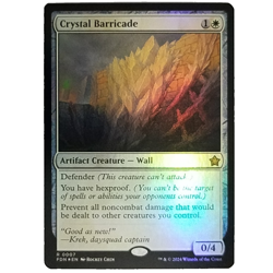 x1 Foil Crystal Barricade FDN MTG M/NM Rare White Artifact Creature Wall TCG CCG - Image 1