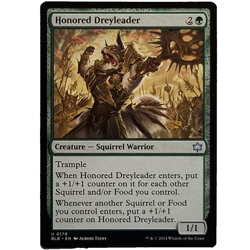 x1 Honored Dreyleader MTG BLB M/NM Uncommon Green Creature Squirrel Warrior TCG - Image 1