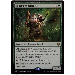 x1 Foil Tender Wildguide MTG BLB M/NM Rare Green Creature Possum Druid TCG CCG - Image 1