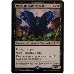 x1 Maha, Its Feathers Night MTG BLB M/NM Mythic Black Legendary Creature TCG CCG - Image 1