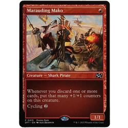 x1 Marauding Mako MTG DFT M/NM Promo Pack Red Creature Shark Pirate Atherdrift - Image 1