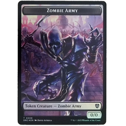x1 Foil Zombie Army/Zombie Warrior Double-Sided Token M/NM Commander Aetherdrift - Image 1