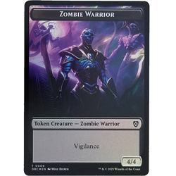 x1 Foil Zombie Army/Zombie Warrior Double-Sided Token M/NM Commander Aetherdrift - Image 2