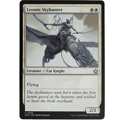 x1 Leonin Skyhunter FDN MTG M/NM Uncommon White Creature Cat Knight Foundations - Image 1