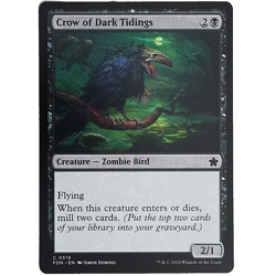 x1 Crow of Dark Tidings FDN MTG M/NM Common Black Creature Zombie Bird TCG CCG - Image 1