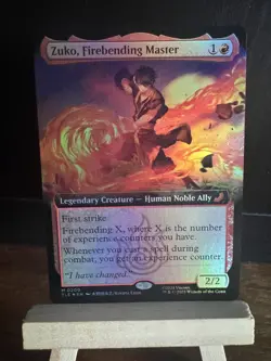 MTG TLE Avatar: Eternal Legal Zuko, Firebending Master EXTENDED ART Mythic FOIL - Image 3