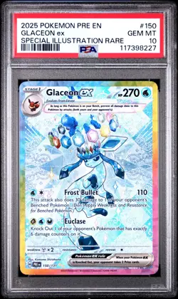 2025 POKEMON PRE EN-PRISMATIC EVOLUTIONS #150 GLACEON EX PSA 10 - Image 1
