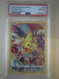 Pikachu 2023 Pokemon Sword Shield #160 Crown Zenith PSA 10 - Image 1
