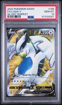 2022 POKEMON SWORD & SHIELD SILVER TEMPEST #185 FULL ART/LUGIA V PSA 10 - Image 1