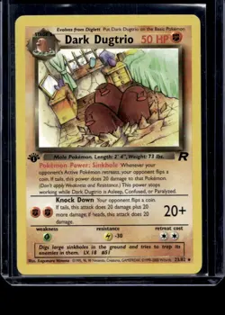 Dark Dugtrio 23/82 1st Edition Team Rocket Non-Holo Pokemon Card - Image 1