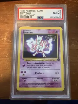 1999 Pokemon Mewtwo #3 Game PSA 8 WB Movie Promo Card - Image 1